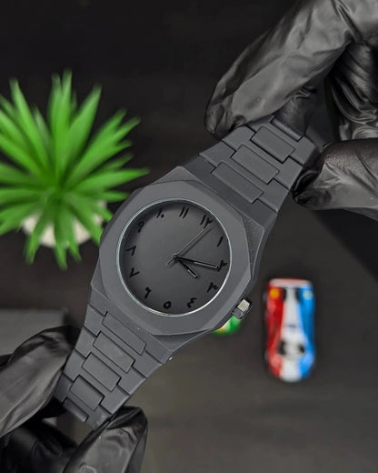 Black Aura Couple Watch – Elegant Matching Timepieces, Stylish Fashion Accessories for Men and Women-without box