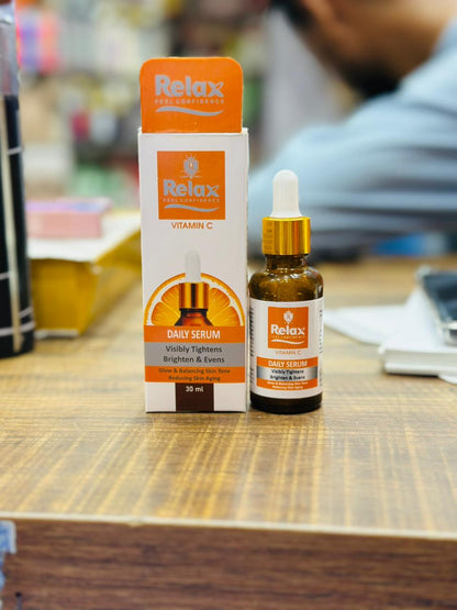 Relax Vitamin C Daily Serum - 30ml | Visibly Brightens, Evens Skin Tone, and Reduces Aging Signs for a Radiant, Youthful Glow