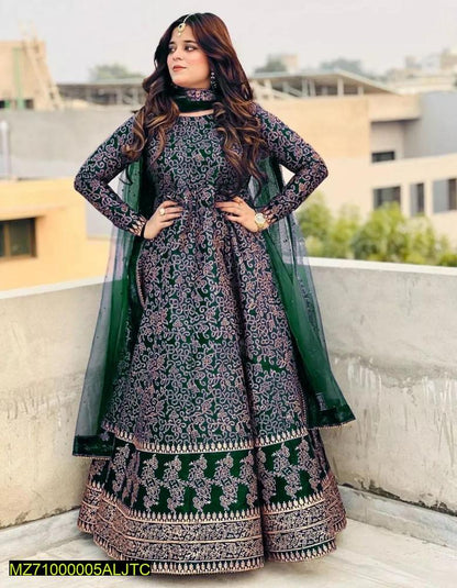 3 Pcs Women's Stitched Katan Silk Screen Printed

Maxi