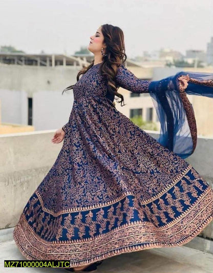 3 Pcs Women's Stitched Katan Silk Screen Printed

Maxi